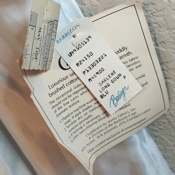 Vintage NEW Barbizon Cuddleskin Darlene Baby Blue Satin Lace Ruffled Night-Gown - Picture 4 of 13